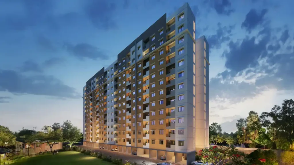 Purva Windermere Apartment side view elevation by Puravankara Group located at Pallikaranai, Medavakkam, Velachery, Chennai Tamil Nadu